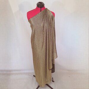 1970s Halston IV Gold Lame Goddess Toga